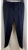 Hugo Boss Men's Banks Wool Slim Fit Trousers, Navy, Size 46