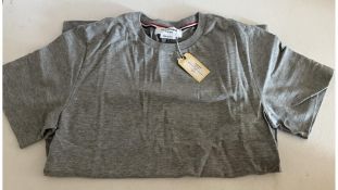 Thom Browne Men's Side Split Classic Tee, Light Grey, Size 1/Small