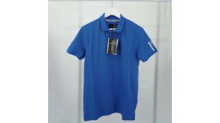 Three Pelle Men's Team Polo In Lapis to include 1x Size L, Blue, 1x Size XL, Blue Ans 1x Size 2XL, B