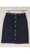 A.P.C Denim Knee Length Skirt, Black, Size UK 8
