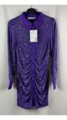 In The Mood for Love Women's Lina Sequin Shirt Dress, Purple, Medium