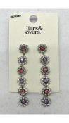 Eighteen Liars and Lovers Freedom Diamante Flower Drop Earrings, Silver