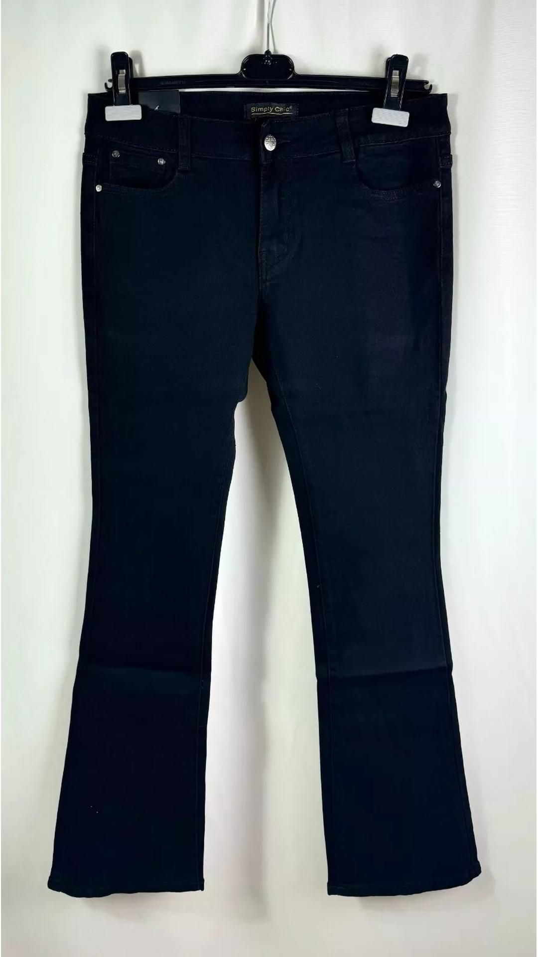 Six Simply Chic Women's Premium Denim Wear Trousers, Black, UK 14