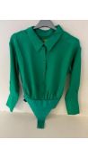 Gauge81 Kura Silk Bodysuit, Emerald Green, Size