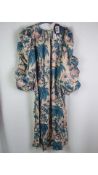 By TiMo Satin Relaxed Midi Dress, Blue Birds, Size S