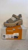 Timberland Women's Everleigh T-Strap Sandal, Beige, UK 5