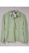 Two Rino and Pelle Women's Faux Leather Blouse, White Jade, EU 38