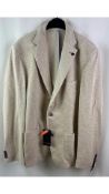 Roy Robson Men's Smart Flex Crease Resistant Casual Sports Jacket, Light Beige, Size 50