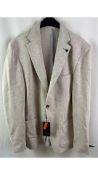 Roy Robson Men's Smart Flex Crease Resistant Casual Sports Jacket, Off Cream, Size 48