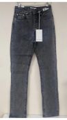 Eytys Women's Solstice Slim Straight Jeans, Stone Black, Size W27 L32