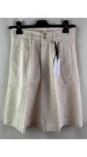 Two Forte Forte Women's Short Pants, Ivory, UK Size 6