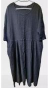 Grizas Women's Crinkle Linen Dress, Black, Size L