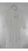 The Kooples Women's Dot Plumetis Summer Dress, White, Size UK 6