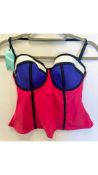 Fifteen Simply Yours Colour Block Tankini Tops, Size UK 34D