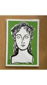 Three Frances Costelloe Women with Shell Crown Red Giclée Print A4