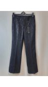 PHIX Mens Sequin Pinstripe Flared Trousers, Black, Size 30