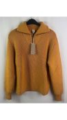 Casa Isaac Men's Anorak Half Zip Cardigan, Ocra, Size II, XXS