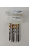 Ten Packs of Hertel 6.5mm TiN Tip Gold Jobber Drill Bits, 5 Per Pack