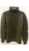 Olene Women's Geelong Lambswool Roll Neck Sweater, Green, Size L