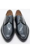 Hugo Boss Men's Dallas Derby Patent Shoes, Dark Grey, UK 7, No Box