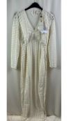 Semsem Women's Norah Embroidered Mesh Dress, Egret, Size 38