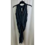 Jaga Women's Patterned Plunge Neck Dress, Grey, Tag Size 1, Small