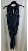 Jaga Women's Patterned Plunge Neck Dress, Grey, Tag Size 1, Small