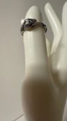 Thomas Sabo Sterling Silver Zirconia Blackened Snake Ring TR2419-643-11, Size 52