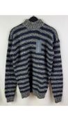 Scott Officer Ribbed Crewneck Knitwear Colour Reverse, Wool/Silk, Lovage, XL