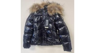Bomboogie Girl's Puffer Coat, Crystal Black, Size 16 Years