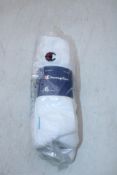 Seven Packs Champion Socks Six Per Pack, White, UK 9-11