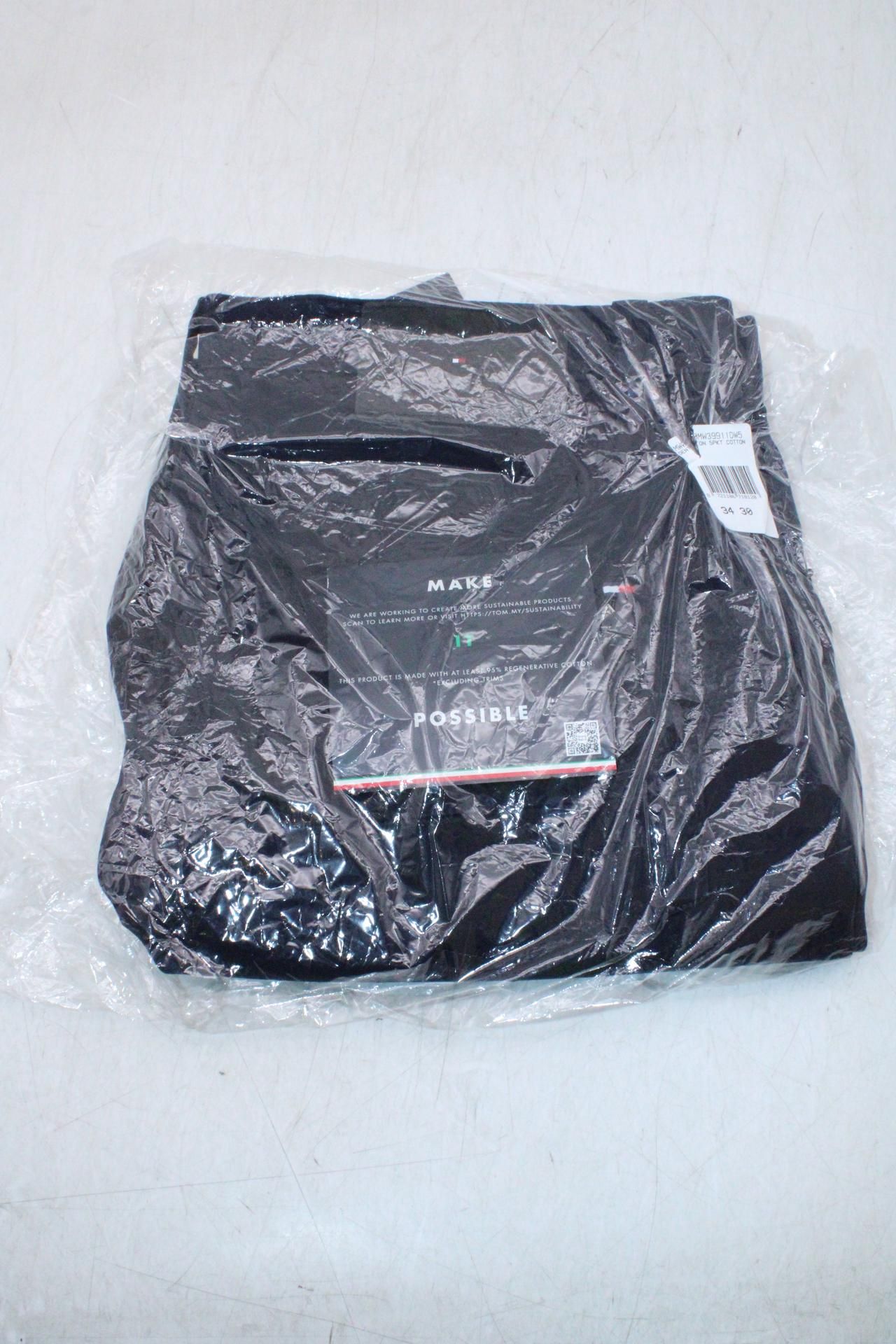 Tommy Hilfiger Men's Denton Cotton Satin Straight Leg Trousers, Navy, 34/30