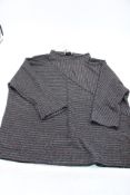 Sahara Stripe Lurex Jersey Top, Pewter, Size S/M