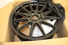 Two AYR AYR02 Alloy Wheels, Black, Size 17 X 7.5, Boxes Damaged, Not checked
