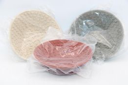 Approximately 45x Generic Silicone Dog Bowls, Red/White/Grey