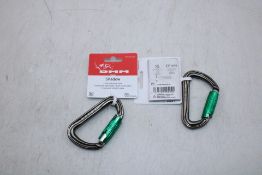 Seventeen DMM Shadow Lock Safe Carabiners, Titanium/Green