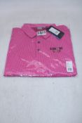 Ping Hershel Herren Polo Shirt, Ultra Pink Multi, UK XL