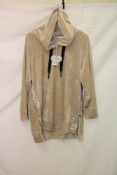 Mat. Clothing, Women's Plus Size Velour Sequin Hoodie, Beige. Size L