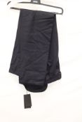 Hugo Boss Virgin Wool Slim Fit Trousers, Dark Blue, Size 48
