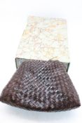 Dragon Diffusion Santa Croce Small Handwoven Basket, Dark Brown. Box damaged