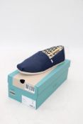 Two Recycled Cotton Alpargata Loafers, Navy, UK 10