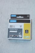 Dymo Rhino 18759/18489 Black On White Flexible Nylon Tape, 19mm
