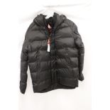 Superdry Hooded City Graphic Puffer Jacket, Black, Size M