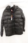 Superdry Hooded City Graphic Puffer Jacket, Black, Size M