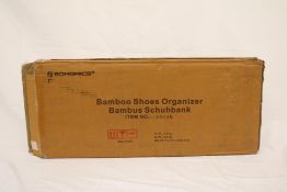 Songmics Bamboo Shoes Organizer, White, Size 72 X 31 X 5.7cm
