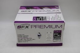 Two SFX Cat5e Premium UTP Cable Solid Copper, 305m. Box damaged