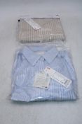 Two Uniqlo Items to include 1 X Oxford Boxy Shirt, Light Blue, Size XS, 1 X Multi Srtriped Pyjamas,