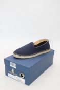 Alexander Kraft Luxury Cotton Espadrille, Blue, Size 44