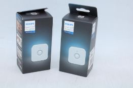 Two Philips Hue Motion Sensors, White