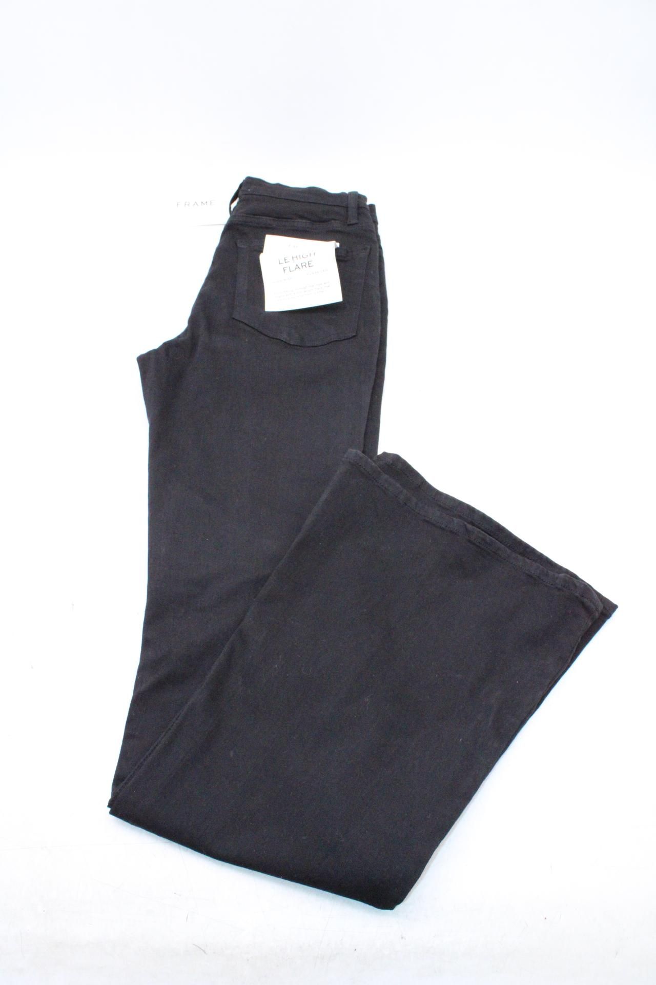 Frame Le High Flare High Rise Jeans, Black, Size 28